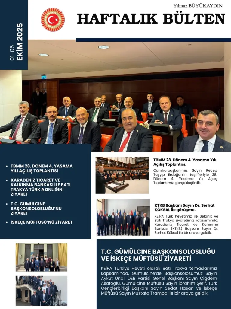 Haftalık Bülten: 1-5 Ekim 2025